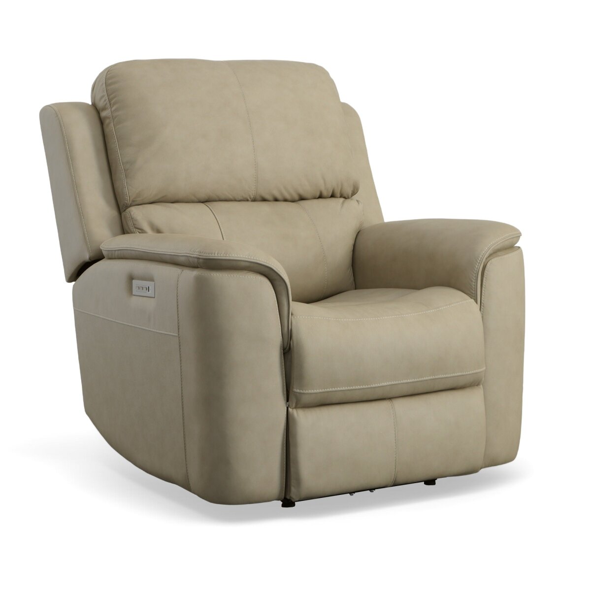70ea0852774c2000f07e46a290c1bcc5 Henry Beige Leather Power Recliner with Power Headrest & Lumbar - Image 1