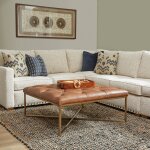 Hamilton Chestnut Leather Square Upholstered Ottoman - Image 3
