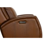 Mustang Rust Leather Power Gliding Recliner with Power Headrest - Image 6