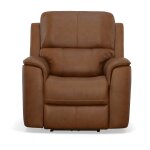 Henry Caramel Leather Power Recliner with Power Headrest & Lumbar - Image 3