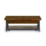 Carpenter Brown Rectangular Lift-Top Coffee Table with Casters - Image 4