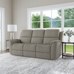 Henry Fog Fabric Power Reclining Sofa with Power Headrests & Lumbar - Image 6