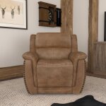 Beau Silt Fabric Power Recliner with Power Headrest - Image 3