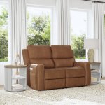 Linden Leather Power Reclining Loveseat with Power Headrests & Lumbar - Image 3