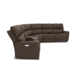 Carter Cappuccino Fabric Power Reclining Sectional with Power Headrests & Lumbar - Image 4