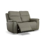 Sawyer Grey Leather Power Reclining Loveseat w/ Pwr Headrests, Lumbar - Image 6