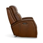 Mustang Rust Leather Power Gliding Recliner with Power Headrest - Image 4