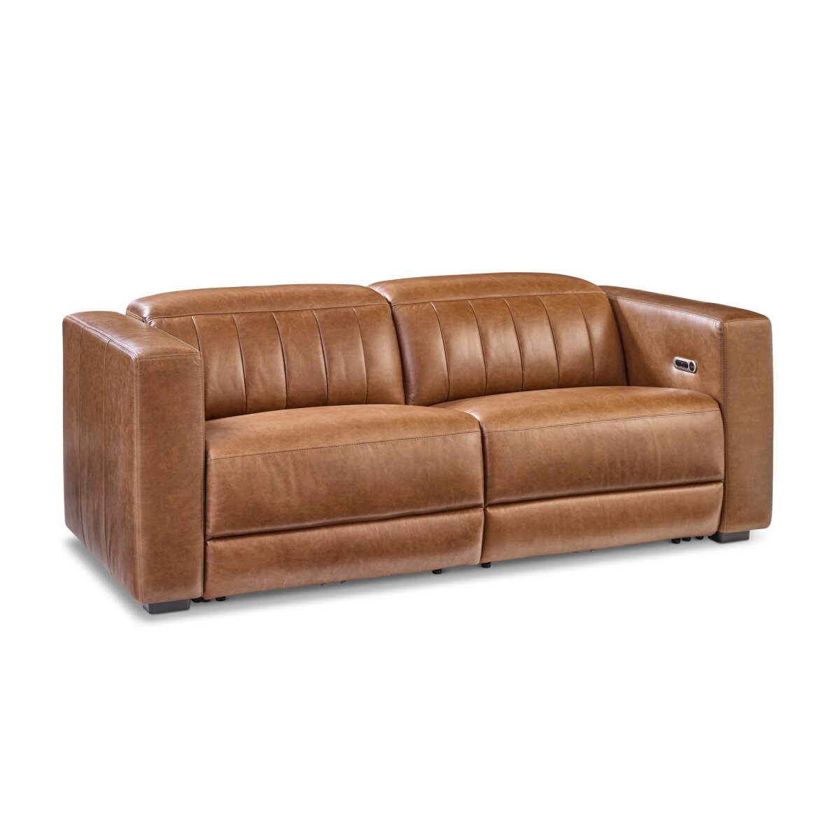 936c2af6be8a1eb8c052c0da8102634c Austin Chestnut Leather Power Reclining Sofa with Power Headrests - Image 1