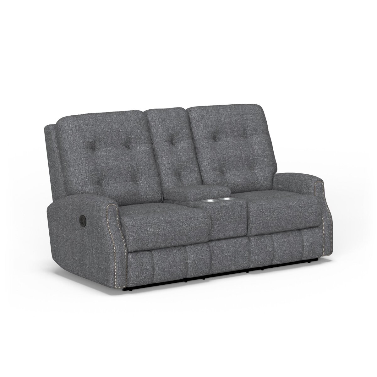 93c4455fcbd71f4a4c374c4cbdb53a0d Devon Fabric Power Reclining Loveseat with Console - Image 1