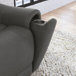 Calvin Smoke Fabric Power Reclining Loveseat with Power Headrests & Lumbar - Image 6