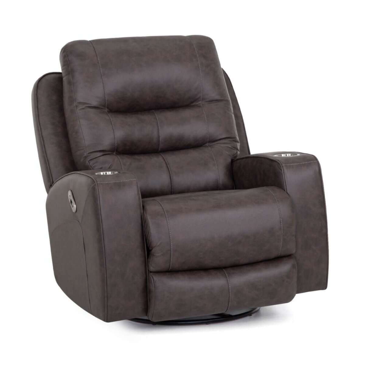 9a4714daa936b3af3416fa280b91b04d 4733 Aspen Power Swivel Recliner W/ Power Headrest, Usb & Dual Cupholders 4733 - Image 1