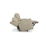 Henry Beige Leather Power Reclining Loveseat with Console & Power Headrests & Lumbar - Image 9