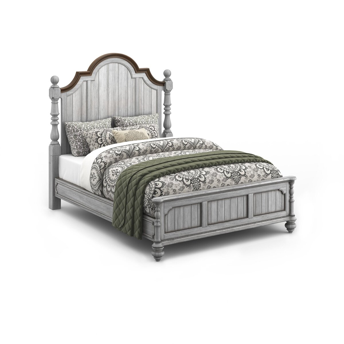 9cf1bee4e9f316b6b6ba2e79111e1e9d Plymouth Gray Queen Poster Bed - Image 1