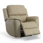 Henry Beige Leather Power Recliner with Power Headrest & Lumbar - Image 5
