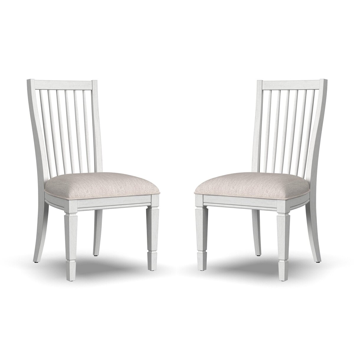 a73cbc94de078b8329a7c0358527c618 Melody White Fabric Pair of Upholstered Dining Chairs - Image 1