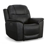 Crew Raven Leather Power Recliner with Power Headrest & Lumbar - Image 6