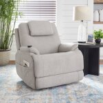 Zecliner Model 2 Petite Dove Fabric Power Lift Recliner with Power Headrest & Lumbar - Image 3