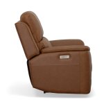 Henry Caramel Leather Power Recliner with Power Headrest & Lumbar - Image 4