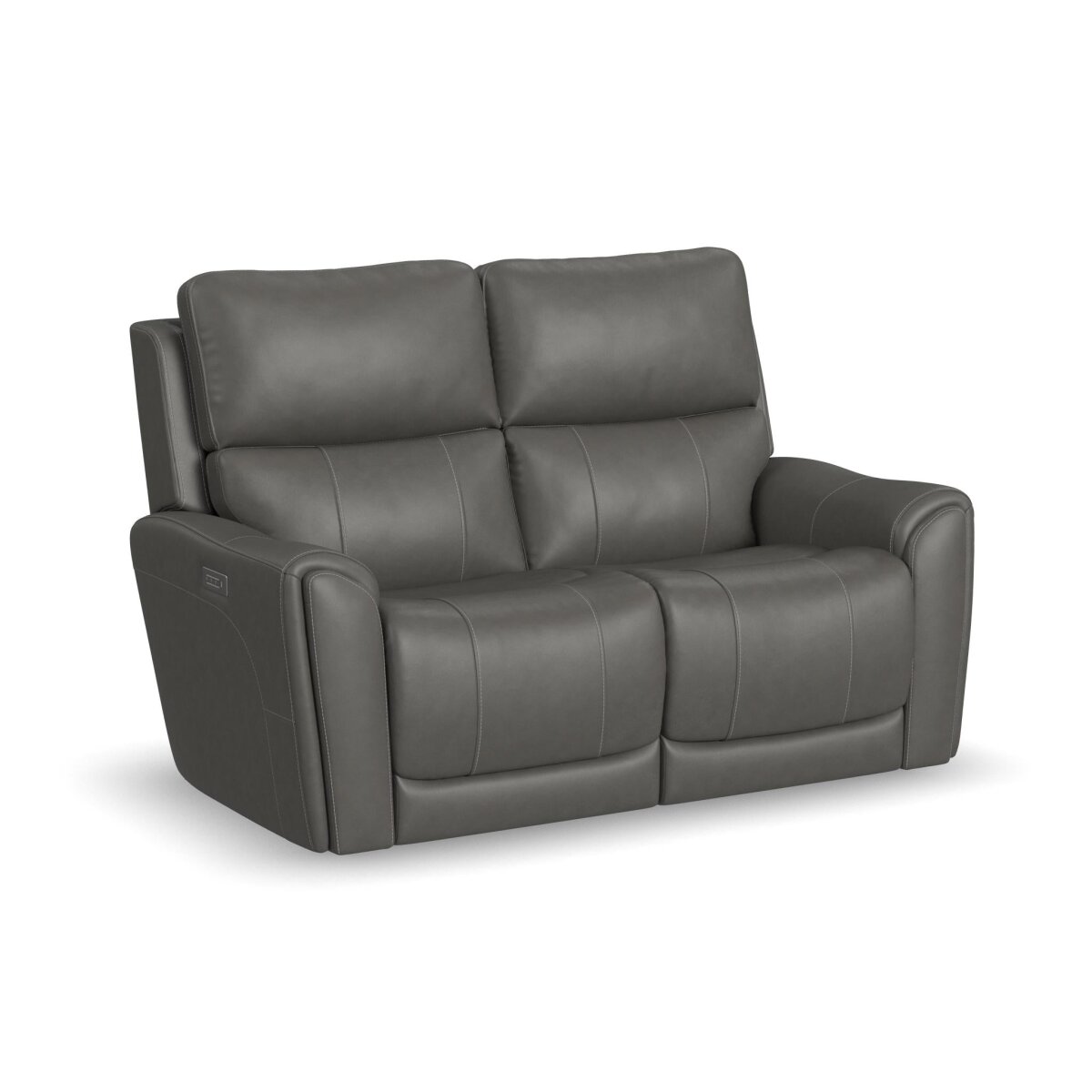 b69f13f43ba1754f51bb91efddaffc64 Calvin Smoke Fabric Power Reclining Loveseat with Power Headrests & Lumbar - Image 1