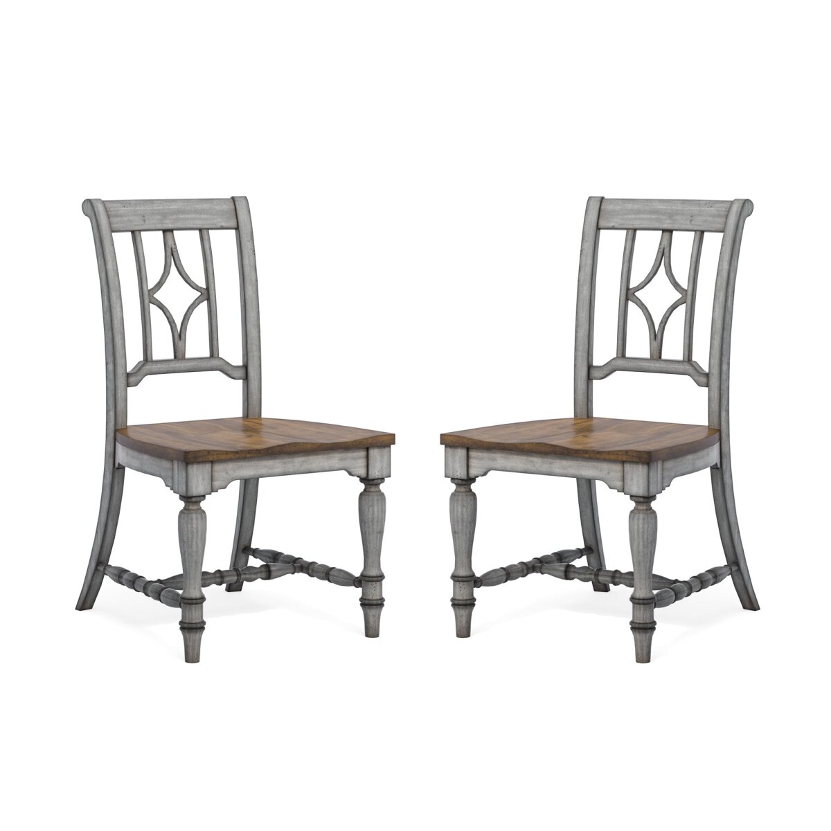 b87ec935807d98d7dfeaac2bee88739c Plymouth Gray Pair of Armless Dining Chairs - Image 1