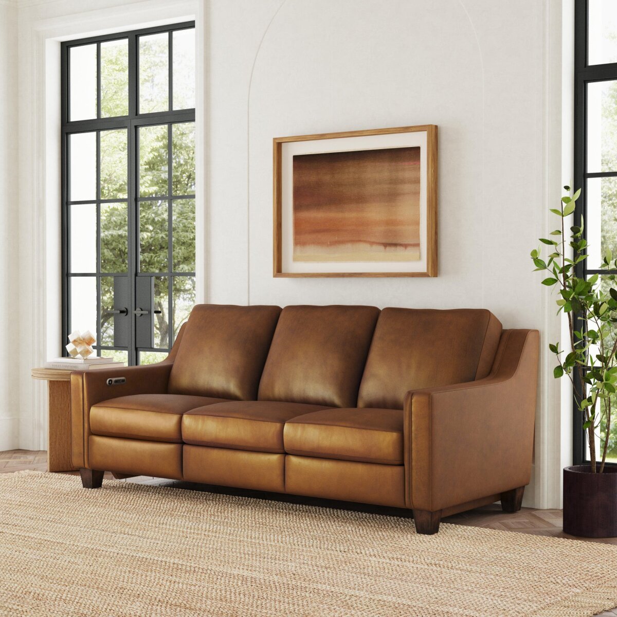 ba0e170ce70bbdf8930766f15737d624 Finley Leather Power Inclining Sofa - Image 1