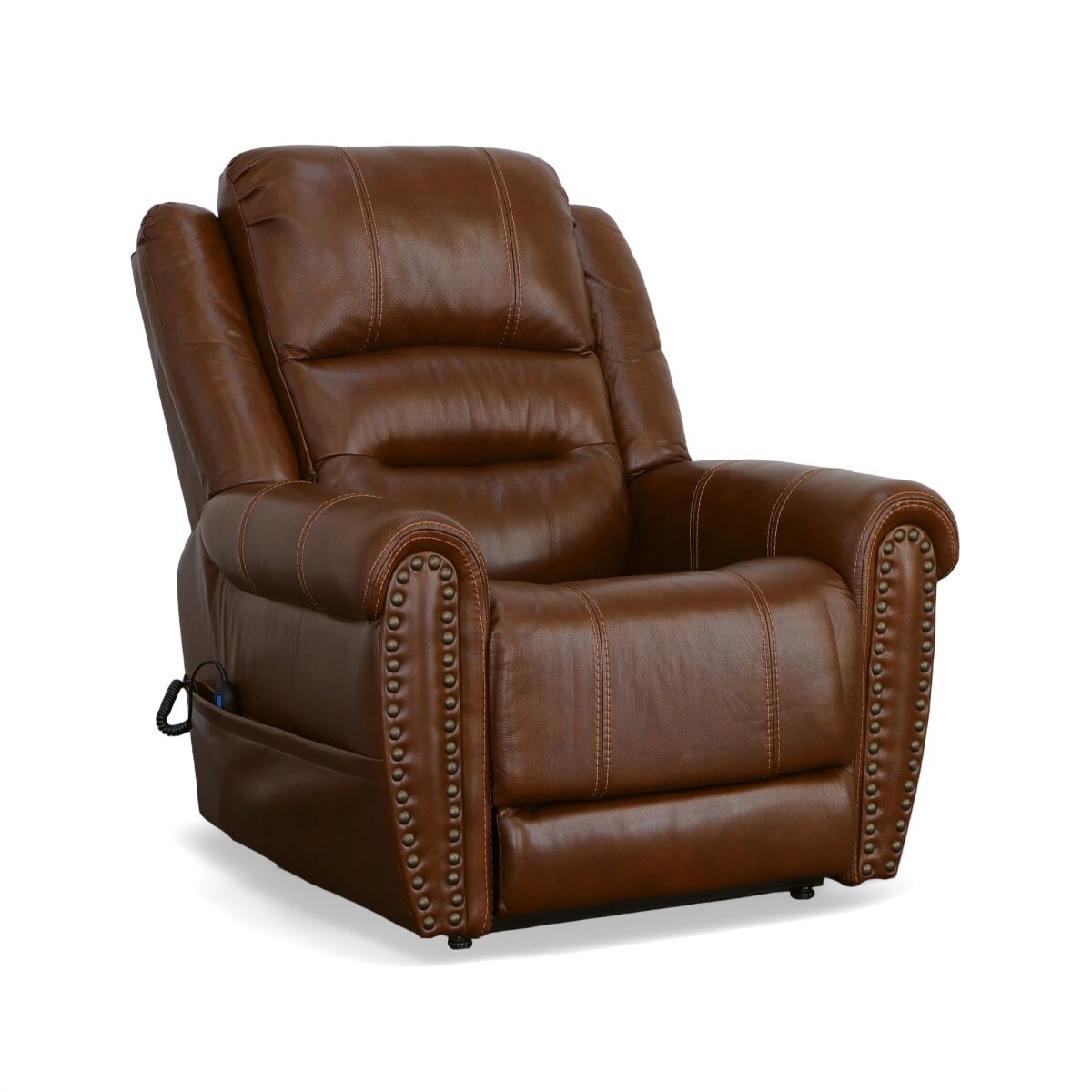 c000925c665961bfc81b32d8a4ce9d71 Oscar Grizzly Leather Power Lift Recliner with Right-Hand Control & Power Headrest - Image 1