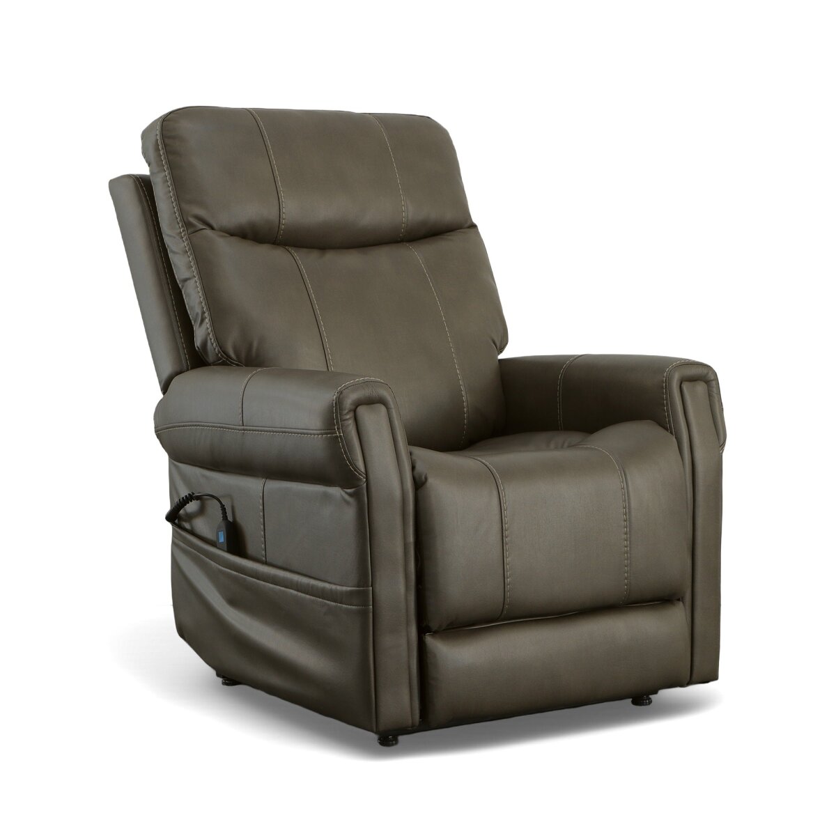 c15114f76fdc793a9b045d102abd6b90 Jenkins Driftwood Fabric Power Lift Recliner with Right-Hand Control & Power Headrest - Image 1