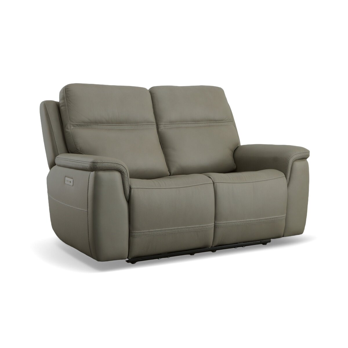c96d8b88f6e0eed73d94b9047ba99606 Sawyer Grey Leather Power Reclining Loveseat w/ Pwr Headrests, Lumbar - Image 1