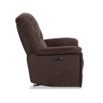 Plush Fabric Power Gliding Recliner with Power Headrest & Lumbar - Image 4
