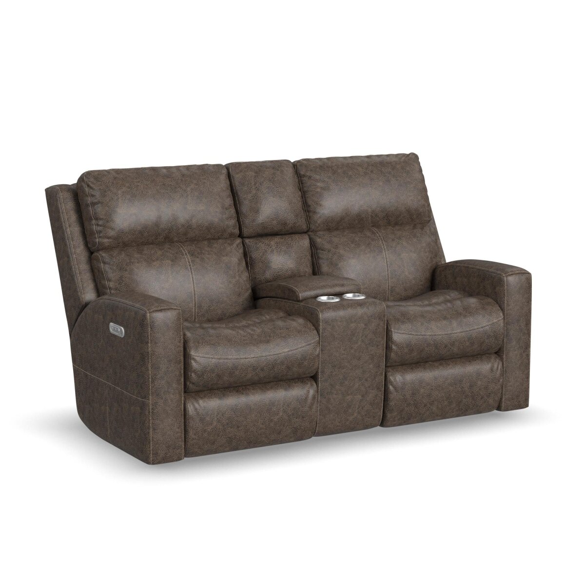 d8261484bd9ce3f72481be3236cb49c6 Score Leather Power Reclining Loveseat with Console & Power Headrests & Lumbar - Image 1