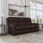 Score Leather Power Reclining Sofa with Power Headrests & Lumbar - Image 3