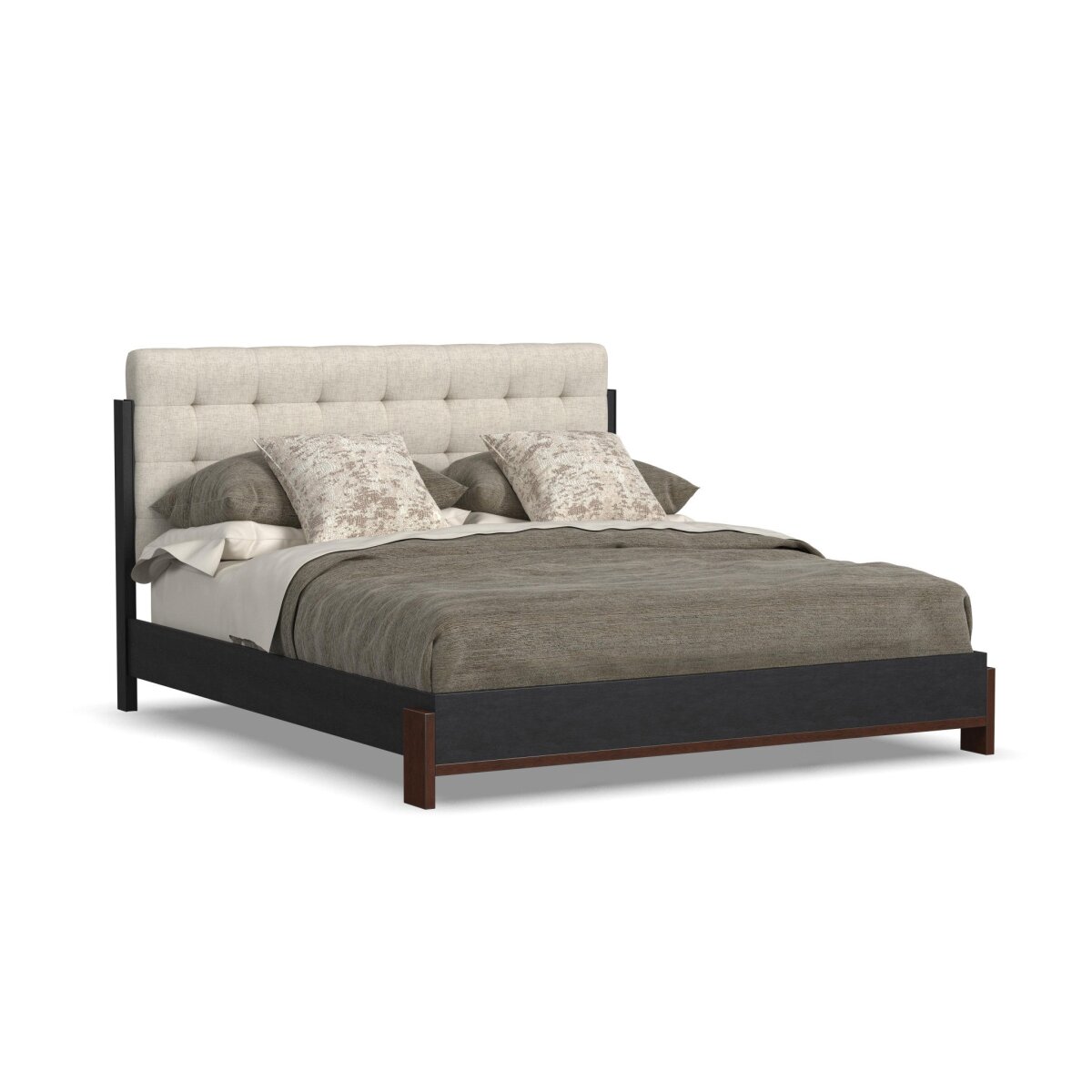 ded0603e86259de4793b665c55ec3db6 Waterfall Black Queen Upholstered Bed - Image 1