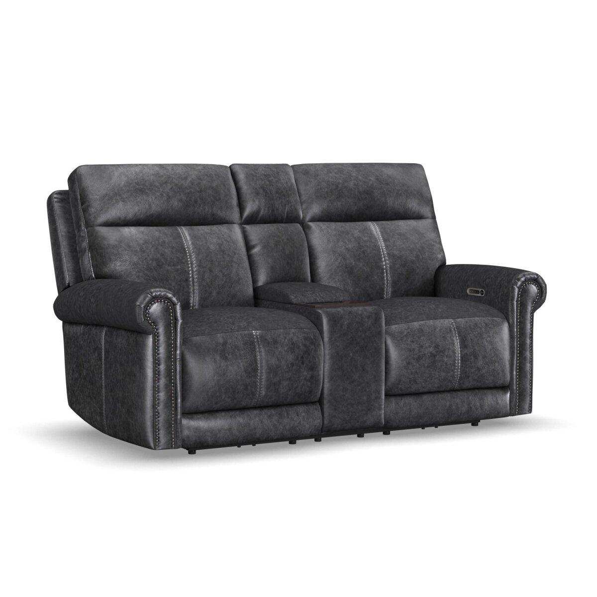e1a13517bce4ddc767fae8dfe46351bb Alexander Power Reclining Loveseat with Console, Power Headrest & Lumbar - Image 1