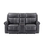 Alexander Leather Power Reclining Loveseat with Console, Power Headrest & Lumbar - Image 4