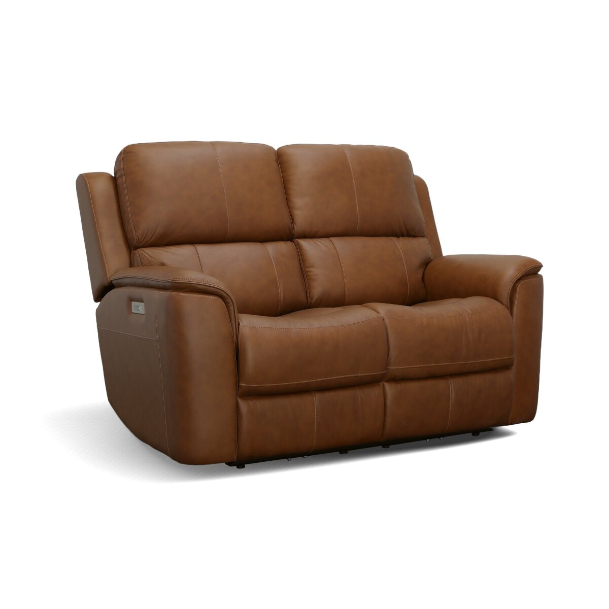 e61438ce55bf1d362e99d9fdddb28d66 Henry Caramel Leather Power Reclining Loveseat with Power Headrests & Lumbar - Image 1