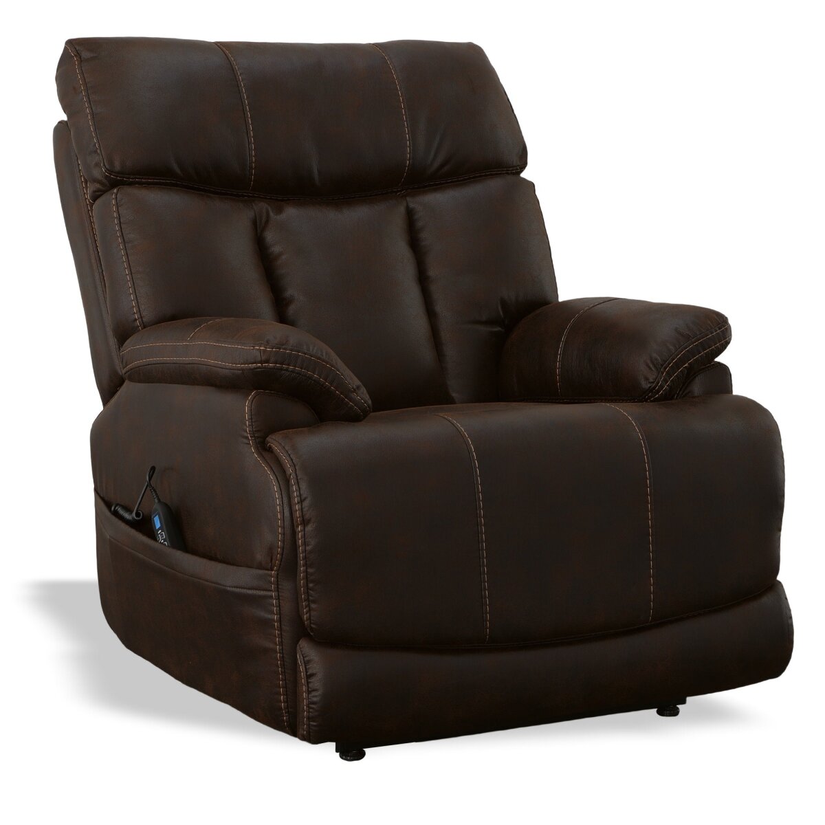 e7eba73a3934b0f480a5cc2a9268dfff Clive Clove Fabric Power Lift Recliner with Power Headrest & Lumbar - Image 1