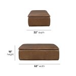 Crawford Chestnut Leather Rectangular Storage Ottoman - Image 6