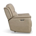 Crew Pebble Leather Power Recliner with Power Headrest & Lumbar - Image 5