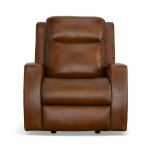 Mustang Rust Leather Power Gliding Recliner with Power Headrest - Image 3