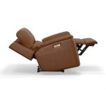 Henry Caramel Leather Power Recliner with Power Headrest & Lumbar - Image 7