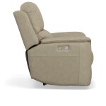 Henry Beige Leather Power Recliner with Power Headrest & Lumbar - Image 4
