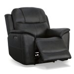 Crew Raven Leather Power Recliner with Power Headrest & Lumbar - Image 8