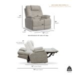 Zecliner Model 2+ Dove Fabric Power Lift Recliner with Power Headrest, Lumbar, Heat & Massage - Image 6