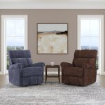 Classic Nocturne Fabric Perfect Match Power Gliding Recliner with Power Headrest & Lumbar - Image 8