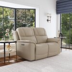 Crew Pebble Leather Power Reclining Loveseat with Power Headrests & Lumbar - Image 3