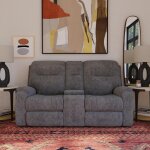 Penn Fabric Power Reclining Loveseat with Console & Power Headrests & Lumbar - Image 6