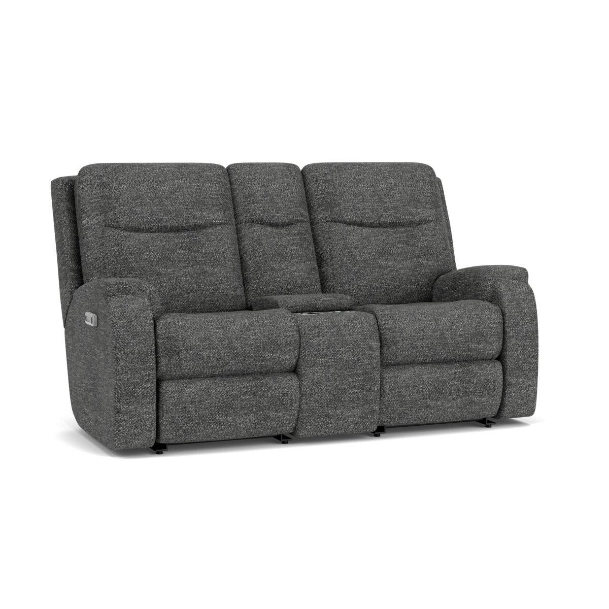 fb3273fff3225bb2baa10d3d2f7df20d Penn Fabric Power Reclining Loveseat with Console & Power Headrests & Lumbar - Image 1