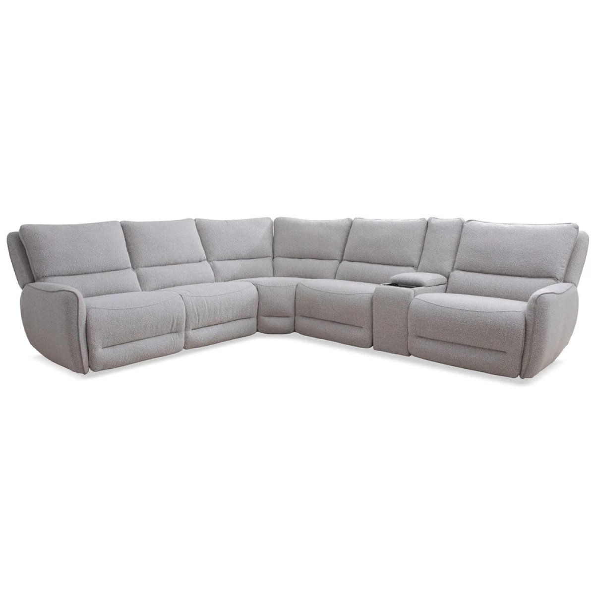 051776b500a77581fe26af8346ee5397 Stellar - Bloke Cotton 6pc Modular Power Reclining Sectional With Power Adjustable Headrests - Image 1