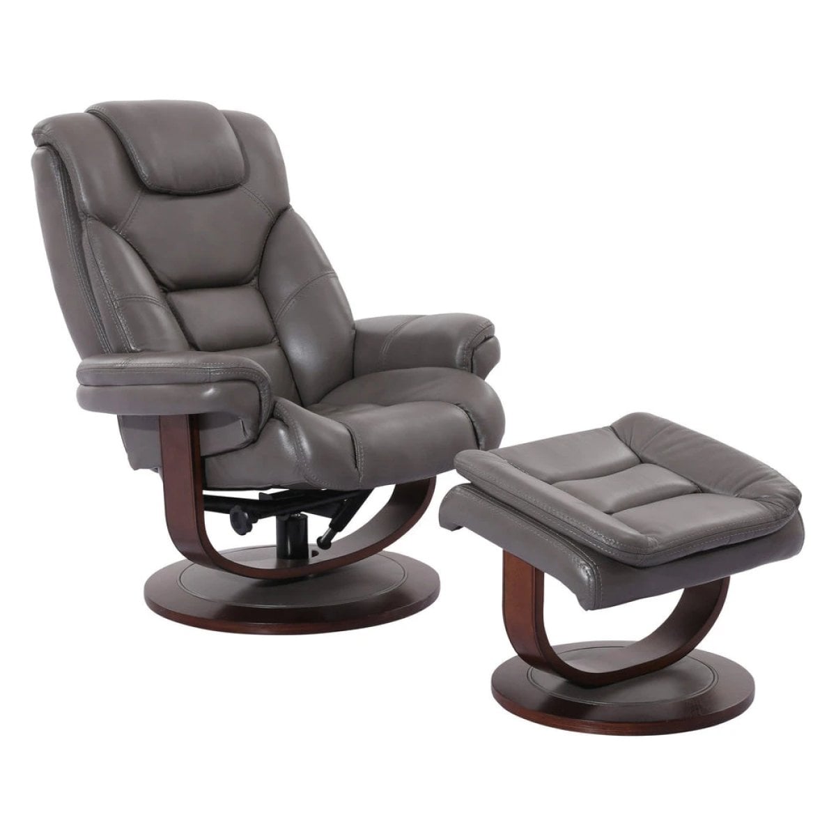 0b04d736a8cc33ac42ea3e7c9266f12f Monarch - Ice Manual Reclining Swivel Chair & Ottoman - Image 1