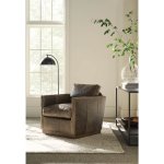 Allie Leather Swivel Chair - Image 3